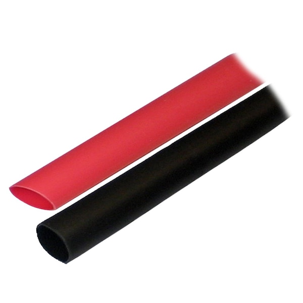 Ancor Adhesive Lined Heat Shrink Tube, 3:1 I.D. Shrink Ratio, 1/2 in I.D. Before Shrinking, Black, Red, 3 in 305602 - main
